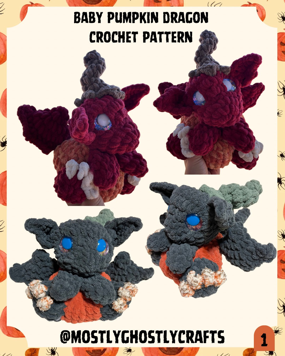 Baby Pumpkin Dragon Crochet Pattern